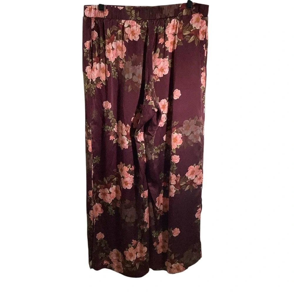Johnny Was 100% Silk Winonna Easy Wide Leg Pants Floral - Picture 4 of 8